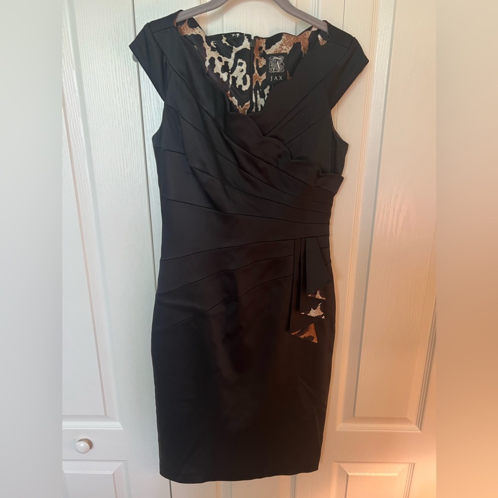 Dress by JAX, size 6 black with splash of color.